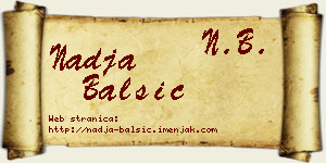 Nadja Balšić vizit kartica